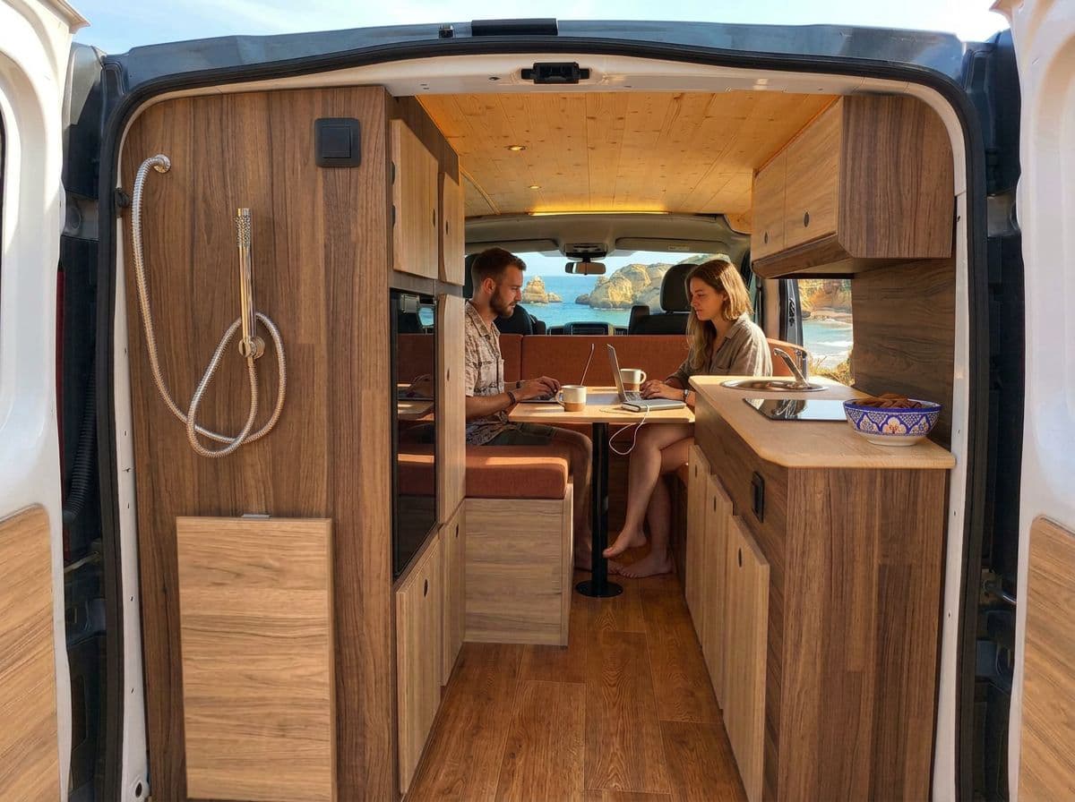 Digital nomads working on the road — After